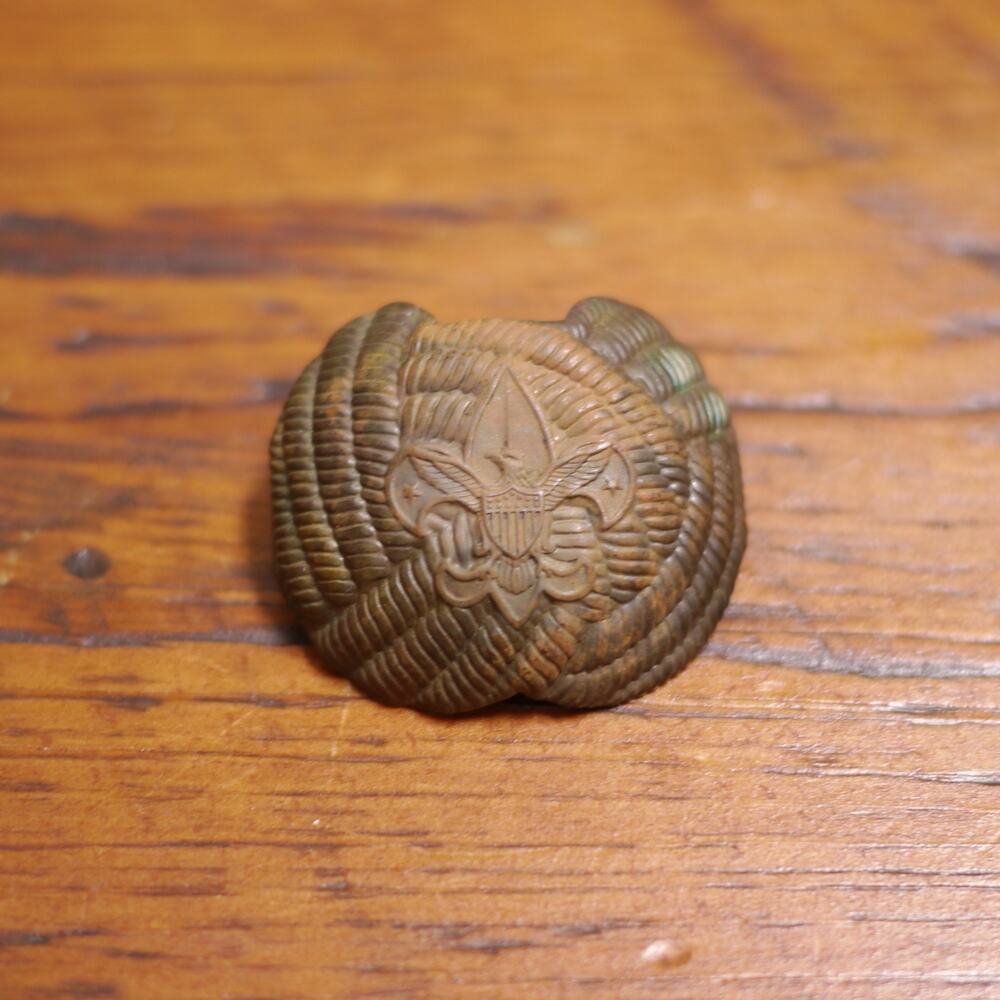 Vintage BSA Boy Scouts America Rusty Brass Steel Bandana Holder Tie Scarf Clip